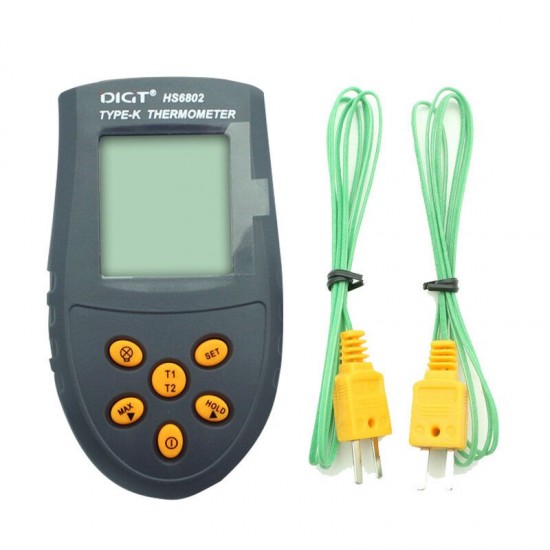 HS6802 High-precision Digital Thermometer with Two Temperature Thermocouples Measuring Range -50°C to 1350°C HS6802 High-precision Digital Thermometer with Two Temperature Thermocouples Measuring Range -50°C to 1350°C