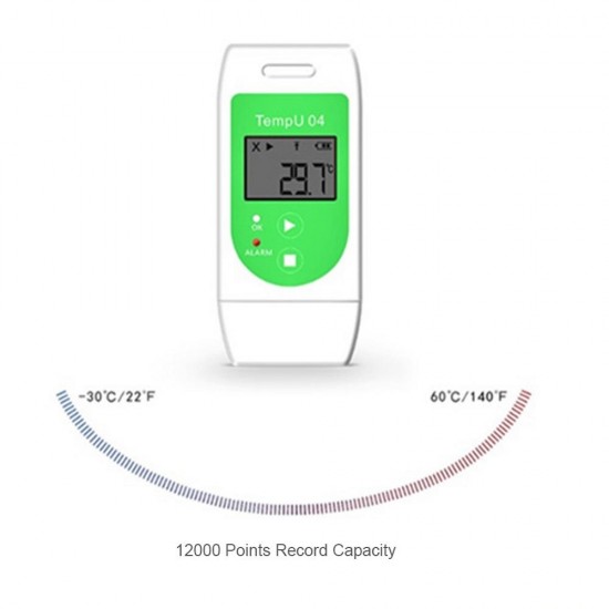 High Precision USB Temperature Logger Recorder Temperature Humidity Data Reusable Recording PDF CSV PI669