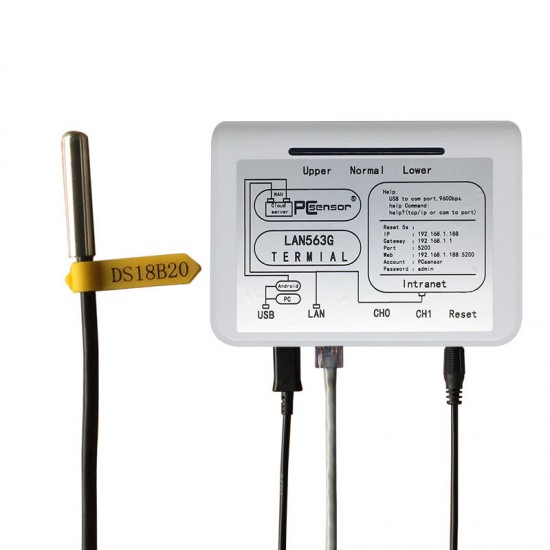 LAN563G_D1 Network Temperature Humidity Monitoring System Temperature Detector -40~+125°Intelligent Temperature Alarm System