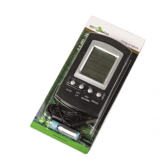 LCD Digital Max/Min Thermometer Hygrometer Alarm Temperature Humidity Tester Reptile