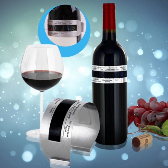 LCD Red Wine Thermometer Temperature Meter 4-24°Stainless Steel LCD Red Wine Thermometer Temperature Meter 4-24°Stainless Steel