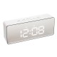 LED Alarm Clock Make-Up Mirror & Night Light Table Clock with Digital Thermometer Travel Desktop Snooze Desk Clock Alarm