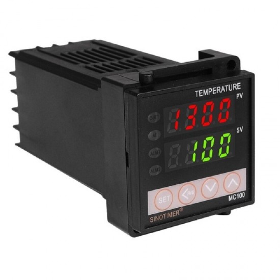 MC100 K Thermocouple PT100 Universal Input Digital PID Temperature Controller Regulator Relay Output for Heating or Cooling with Alarm