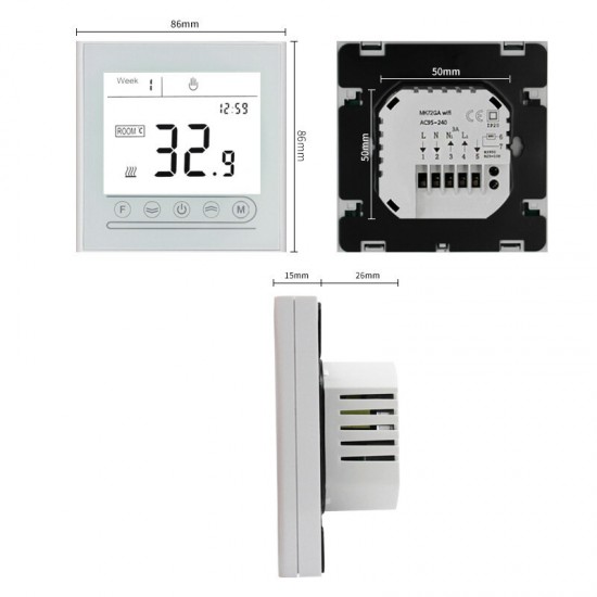 MK72GA Smart Water Heating Thermostat WIFI LCD Touch Screen Temperature Control Regulator for Water Heating System