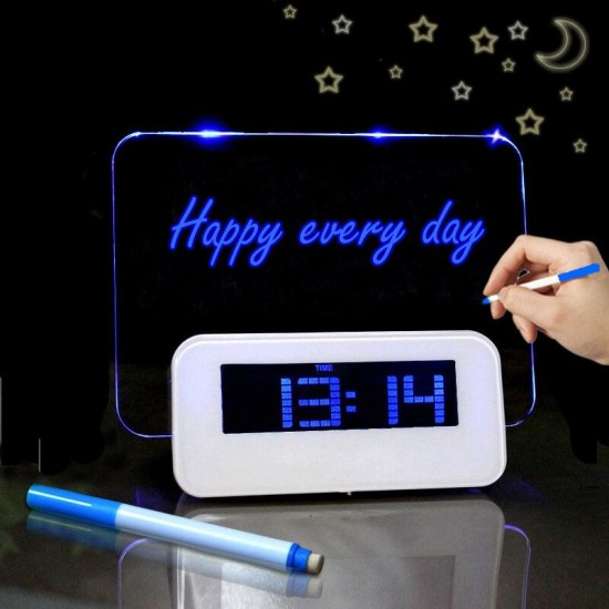 Fluorescent Message Board Digital LED Alarm Clock Calendar Night Light Modem Alarm Backlight Desk Clock With USB Cable Fluorescent Message Board Digital LED Alarm Clock Calendar Night Light Modem Alarm Backlight Desk Clock With USB Cable