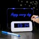 Fluorescent Message Board Digital LED Alarm Clock Calendar Night Light Modem Alarm Backlight Desk Clock With USB Cable