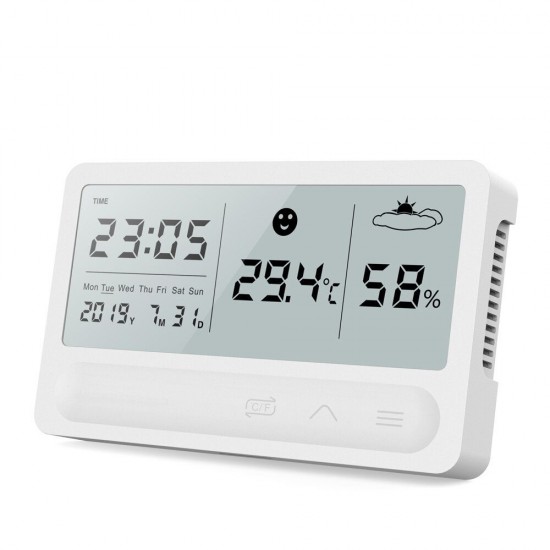 Multifunction Chargeable Thermometer Hygrometer Automatic Electronic Temperature Humidity Monitor Alarm Clock Large LCD Screen Multifunction Chargeable Thermometer Hygrometer Automatic Electronic Temperature Humidity Monitor Alarm Clock Large LCD Screen