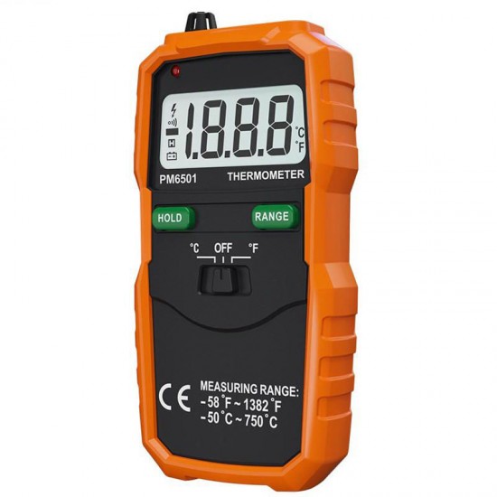 PM6501 Professtional LCD Display K Type Digital Thermometer Temperature Meter Thermocouple with Data Hold