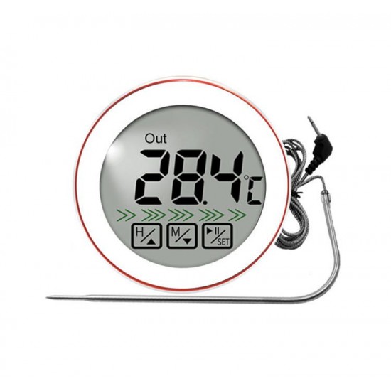 Round Touch Food Thermometer Temperature Sensor Multiple Modes to Measure Room Temperature Barbecue Meat Temperature Probe