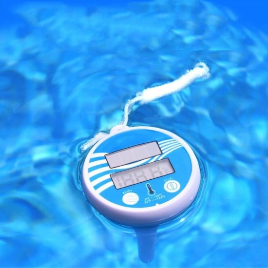 Solar Powered Digital Thermometer Wireless Pond Pool Floating LCD Display Swimming Pool Thermometer