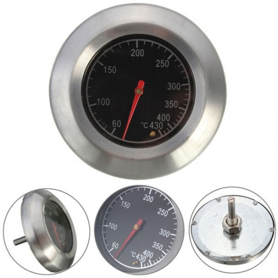Stainless Steel Thermometer Barbecue BBQ Smoker Grill Temperature Gauge 60-430° Stainless Steel Thermometer Barbecue BBQ Smoker Grill Temperature Gauge 60-430°