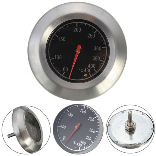 Stainless Steel Thermometer Barbecue BBQ Smoker Grill Temperature Gauge 60-430°