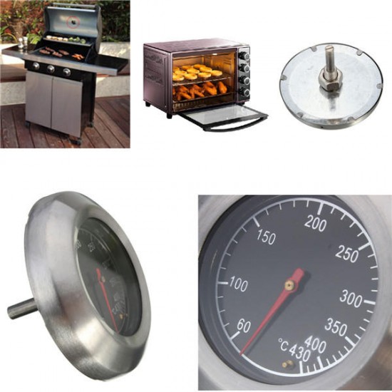 Stainless Steel Thermometer Barbecue BBQ Smoker Grill Temperature Gauge 60-430° Stainless Steel Thermometer Barbecue BBQ Smoker Grill Temperature Gauge 60-430°