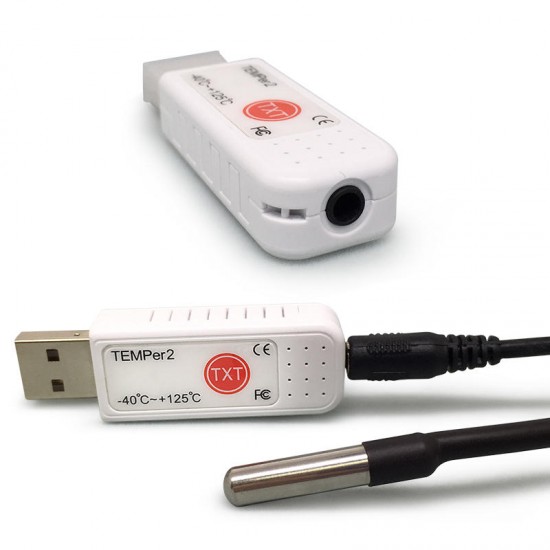 TEMPER2 USB Thermometer -40~+125 °Waterproof Probe Temperature Data Logger Recorder