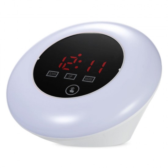 TS - S23 LED Display Digital Thermometer Hygrometer With Desk Table Clock USB Power RGB Light LED Alarm Clock Snooze Function