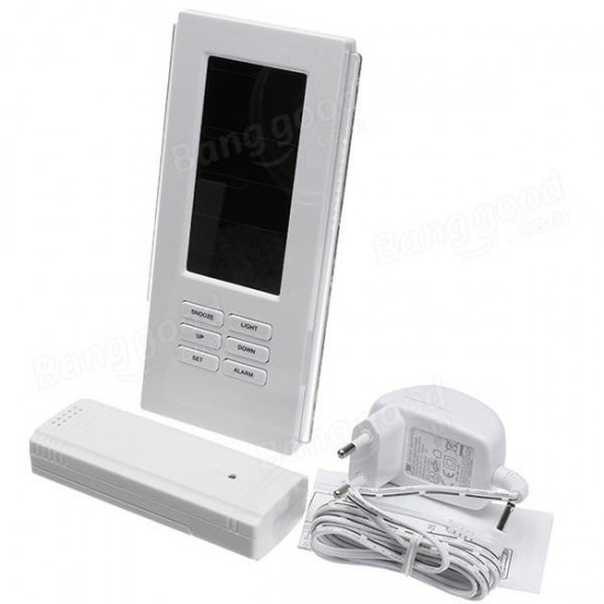 TS-74 Wireless Weather Station Clock °C/°F Thermometer Hygrometer Indoor Outdoor Temperature Sensor Humidity Meter