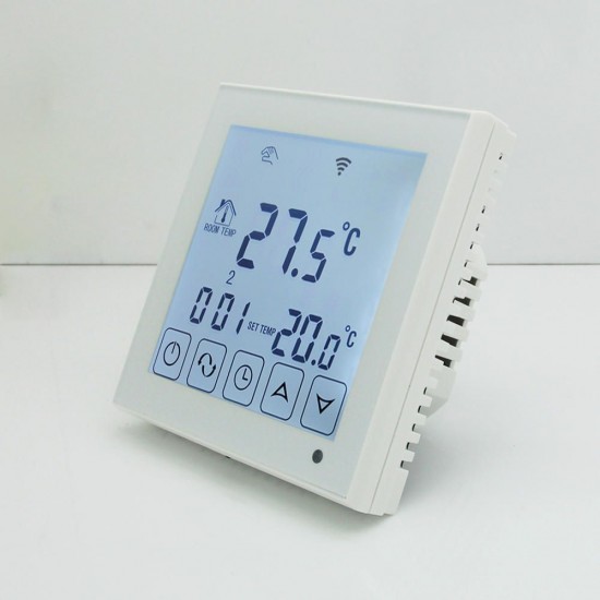 WIFI Smart Large Touch Screen Programmable Electric Heating Thermostat Carbon Crystal Wall Warm Thermostat Remote Control