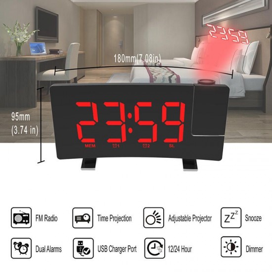 Wake-up Light Digital Projection Alarm Clock Loud LED FM Radio Snooze Sleep Wake-up Light Digital Projection Alarm Clock Loud LED FM Radio Snooze Sleep