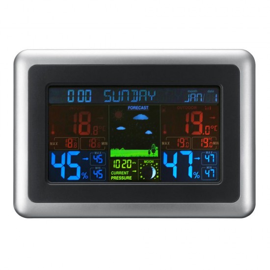 Wireless LCD Display Digital Thermometer Hygrometer Color Screen Weather Station Temperature Measurement Tool