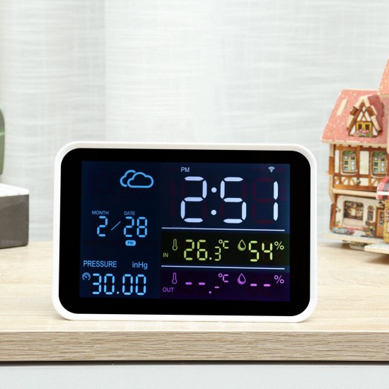 Wireless Weather Station + Receiver Clock Digital Temperature Humidity Meter