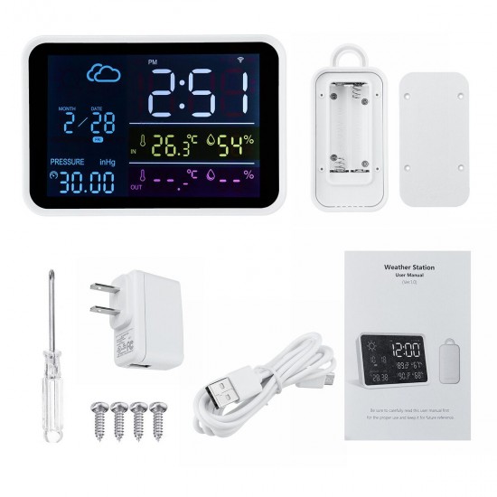 Wireless Weather Station + Receiver Clock Digital Temperature Humidity Meter