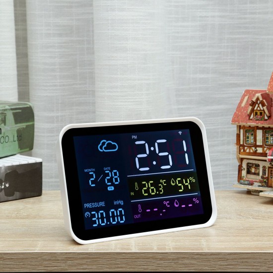 Wireless Weather Station + Receiver Clock Digital Temperature Humidity Meter