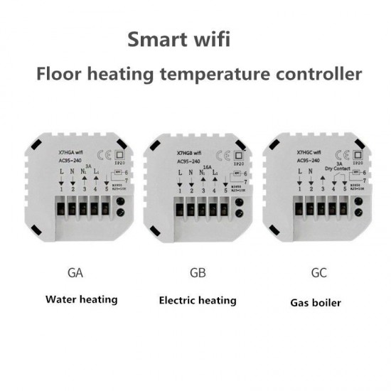 X7HGA Programmable Intelligent Water Heating Thermostat WIFI LCD Touch Screen Temperature Control Regulator