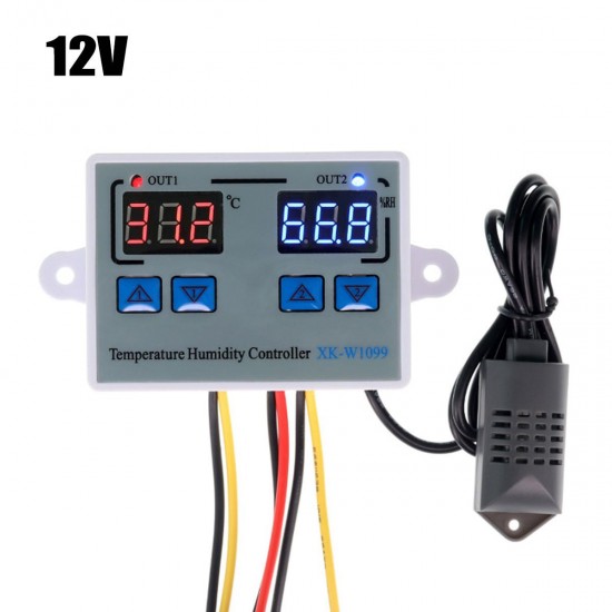 XK-W1088 Digital Thermostat High Precision Dual Control Adjustable Temperature Switch Microcomputer Digital Display Electronic Controller