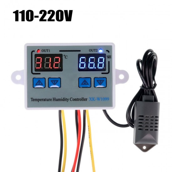 XK-W1088 Digital Thermostat High Precision Dual Control Adjustable Temperature Switch Microcomputer Digital Display Electronic Controller