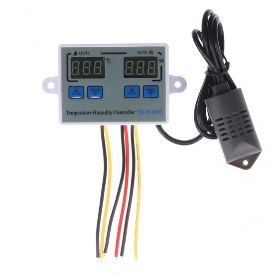 XK-W1099 Intelligent Digital Display Temperature and Humidity Controller Adjustable Microcomputer Control Switch Control High Precision Temperature and Humidity Meter