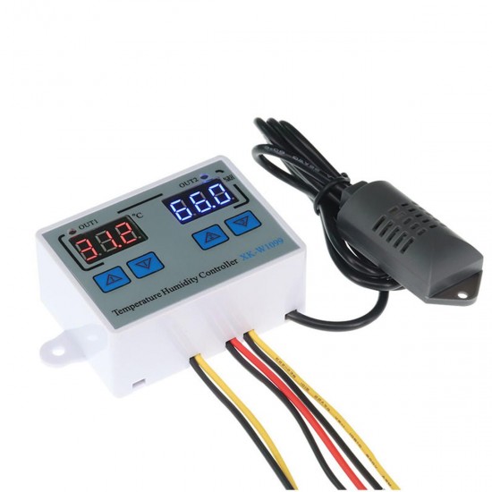 XK-W1099 Intelligent Digital Display Temperature and Humidity Controller Adjustable Microcomputer Control Switch Control High Precision Temperature and Humidity Meter