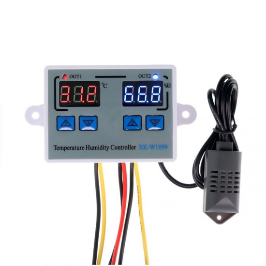 XK-W1099 Intelligent Digital Display Temperature and Humidity Controller Adjustable Microcomputer Control Switch Control High Precision Temperature and Humidity Meter