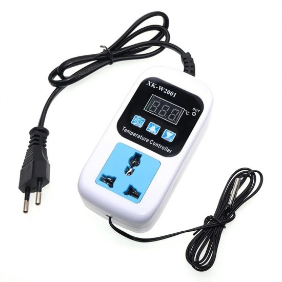 XK-W2001 LED Thermometer Temperature Controller Digital Thermostat Switch With Probe for Reptiles Brewing Seedling Aquarium pet breeding Incubation