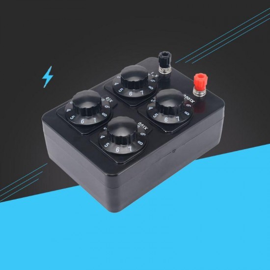 0-9999 Ohm Simple Resistance Box Precision Variable Decade Resistor Teaching Instrument 0-9999 Ohm Simple Resistance Box Precision Variable Decade Resistor Teaching Instrument
