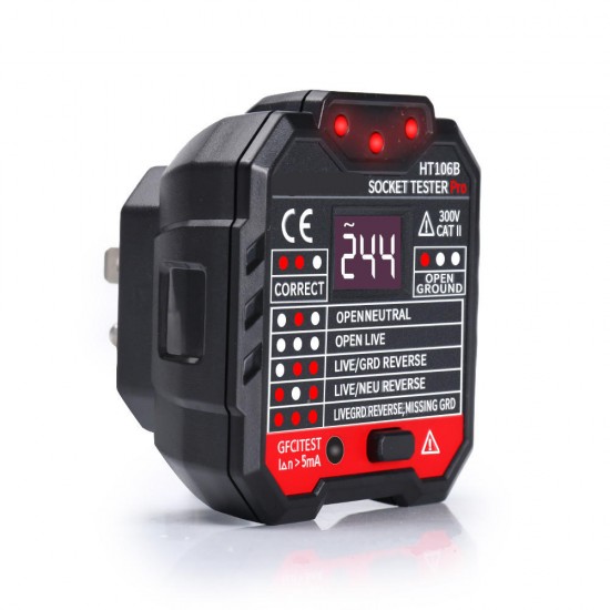 2pcs HT106B Socket Outlet Tester Circuit Polarity Voltage Detector Wall EU Plug Breaker Finder RCD Test 2pcs HT106B Socket Outlet Tester Circuit Polarity Voltage Detector Wall EU Plug Breaker Finder RCD Test