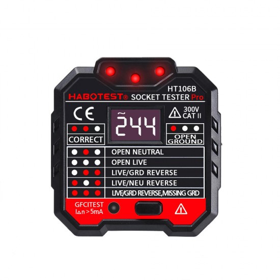 2pcs HT106B Socket Outlet Tester Circuit Polarity Voltage Detector Wall EU Plug Breaker Finder RCD Test 2pcs HT106B Socket Outlet Tester Circuit Polarity Voltage Detector Wall EU Plug Breaker Finder RCD Test