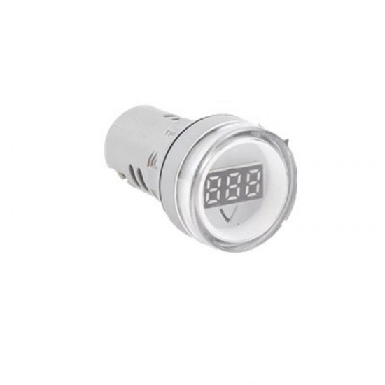 3Pcs 22MM AD16 AD16-22DSV type 110V 220V AC 60-500V Mini Voltage Meter LED Digital Display AC Voltmeter Indicator Light/Pilot Lamp - White