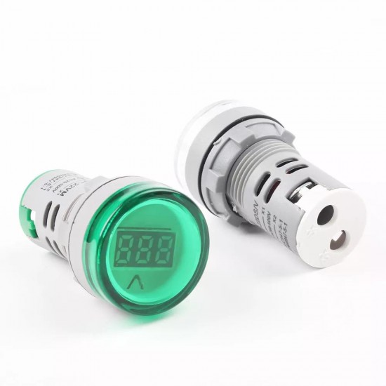 3Pcs 22MM AD16 AD16-22DSV type 110V 220V AC 60-500V Mini Voltage Meter LED Digital Display AC Voltmeter Indicator Light/Pilot Lamp - Green