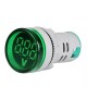 3Pcs AC20-500V LED Large Display Voltage Meter Digital Gauge Volt Indicator Signal Lamp Voltmeter Lights Tester-Green