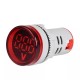 3Pcs AC20-500V LED Large Display Voltage Meter Digital Gauge Volt Indicator Signal Lamp Voltmeter Lights Tester-Red