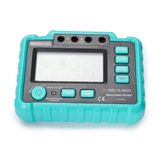 60D LCD Max 1999 Display Digital Insulation Resistance Tester with Alarm Function