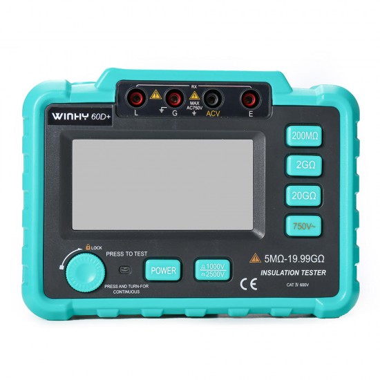 60D LCD Max 1999 Display Digital Insulation Resistance Tester with Alarm Function 60D LCD Max 1999 Display Digital Insulation Resistance Tester with Alarm Function