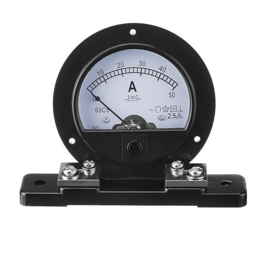 62C2 Round Analog Amp Panel Meter Current Ammeter DC 0-50A With Shunt 62C2 Round Analog Amp Panel Meter Current Ammeter DC 0-50A With Shunt