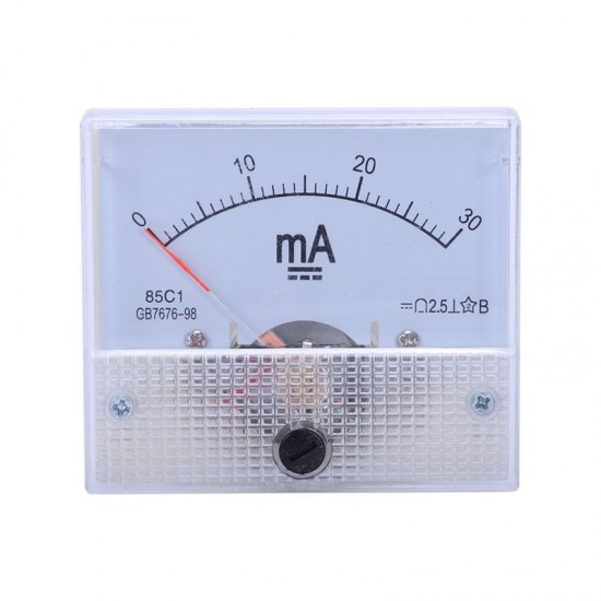 85C1 DC mA Ammeter 0-10MA 30MA 50MA 100MA Analog Current Panel Meter Ammeter 85C1 DC mA Ammeter 0-10MA 30MA 50MA 100MA Analog Current Panel Meter Ammeter