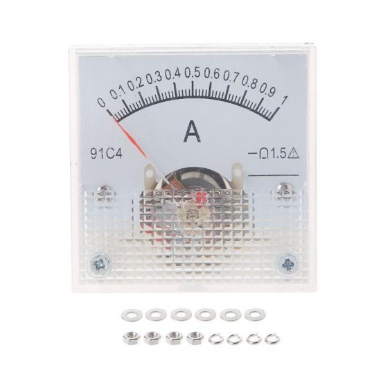 91C4 Class 2.5 Accuracy DC 50mA 100mA 500mA 0-5A 10A Ampere Analog Panel Meter Ammeter