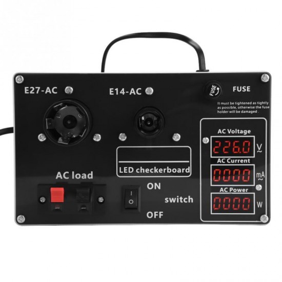 AC200-240V LED Light Lamp Current Voltage Power Tester Checkerboard E14 E27 Socket Meter AC200-240V LED Light Lamp Current Voltage Power Tester Checkerboard E14 E27 Socket Meter