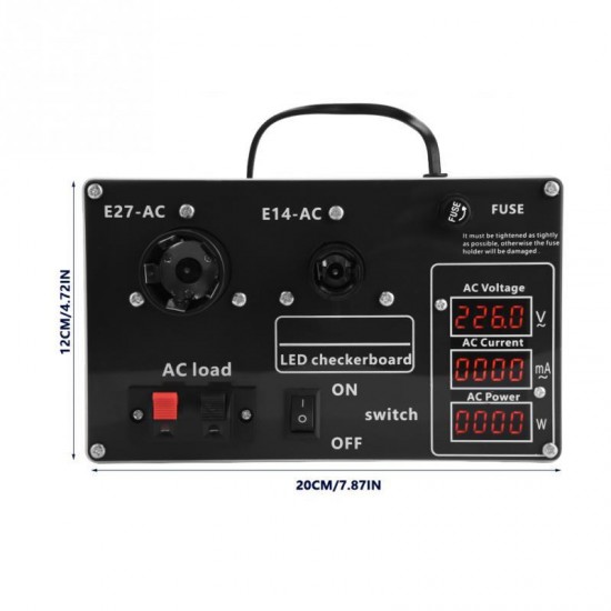 AC200-240V LED Light Lamp Current Voltage Power Tester Checkerboard E14 E27 Socket Meter AC200-240V LED Light Lamp Current Voltage Power Tester Checkerboard E14 E27 Socket Meter