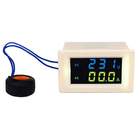 D85-2042A Double Display LCD Voltmeter Ammeter Digital Display Ac Voltage Meter Ac Current Meter AC80-500V AC0-100.0A