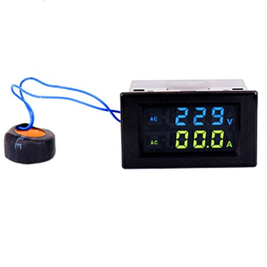 D85-2042A Double Display LCD Voltmeter Ammeter Digital Display Ac Voltage Meter Ac Current Meter AC80-500V AC0-100.0A