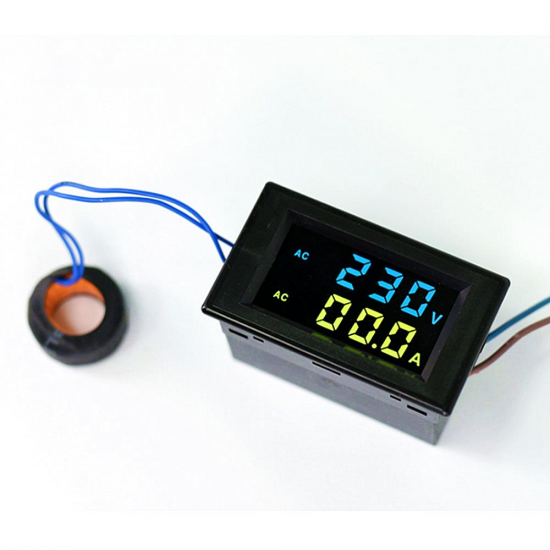 D85-2042A Double Display LCD Voltmeter Ammeter Digital Display Ac Voltage Meter Ac Current Meter AC80-500V AC0-100.0A